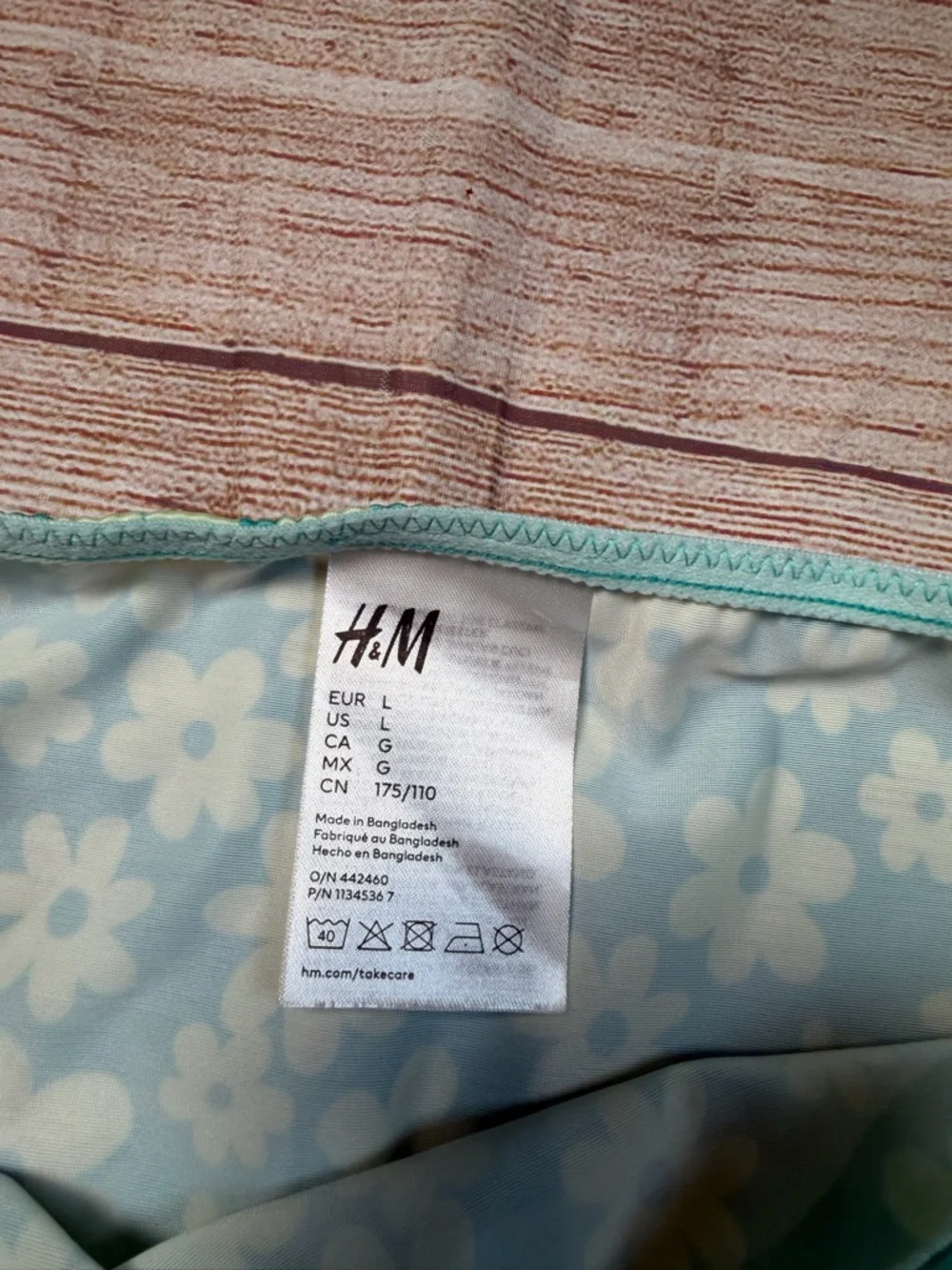 H&M Teal Micro Floral One-Piece Cutout Strapless Swimsuit and‎ Swim Skirt